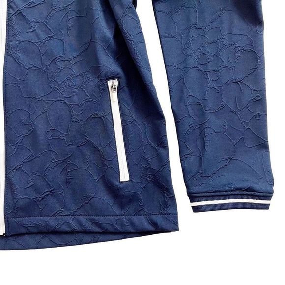 Lady Hagen Tranquil Texture Bomber Jacket Full Zip Navy Blue White S NWT - Picture 5 of 7